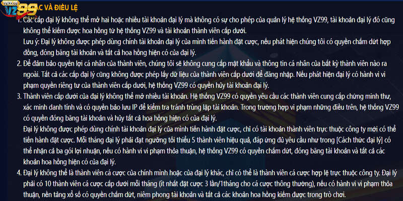 Những điều kiện quan trọng cần nắm để trở thành đại lý VZ99